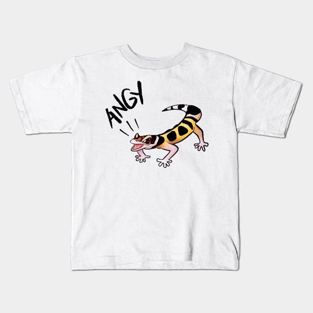 Leopard Gecko is ANGY Kids T-Shirt by KO-of-the-self